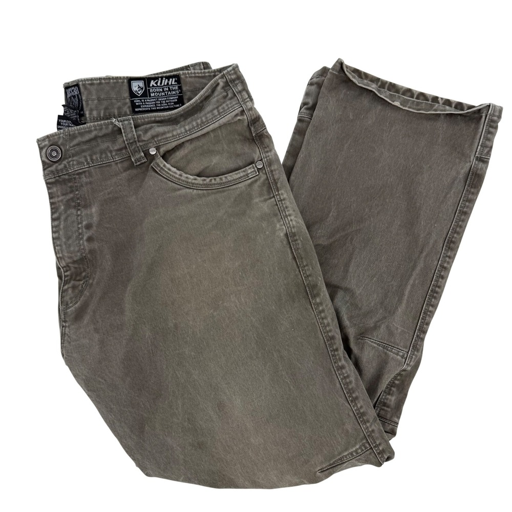 Kuhl Rydr Mens 38x30 Vintage Patina Dye‎ Articulated Knee Work Pants Gray